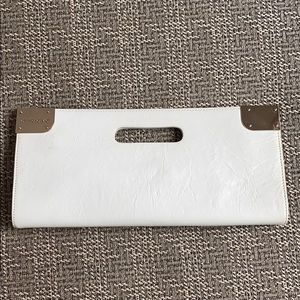Charles David White & Silver Envelope Clutch